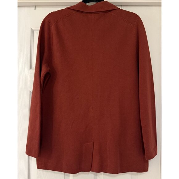 J.Crew Women Rust Orange Button Front Cotton Sweater Blazer cardigan Size Small - Picture 6 of 6
